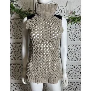 Robert Rodriquez Women’s Knit Weaved Sleeveless High Neck Top Size Small
